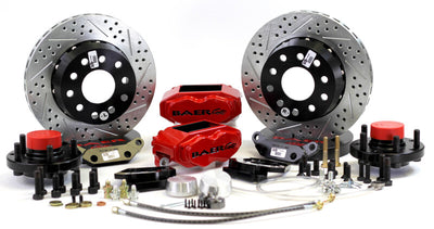Baer Brakes Ford Mustang II Spindles STD Studs 11in SS4+ Front SDZ Brake Kit - Fire Red