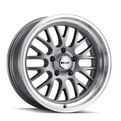 Ridler 607 20x8.5 / 5x127 BP / 0mm Offset / 83.82mm Hub Gloss Grey Machined Wheel