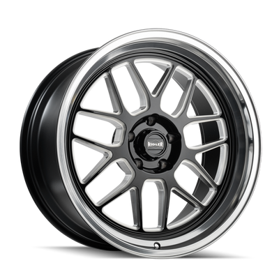Ridler 611 17x8 / 5x114.3 BP / 0mm Offset / 83.82mm Hub Gls Blk/Mill w/ Diamond Cut Lip Wheel