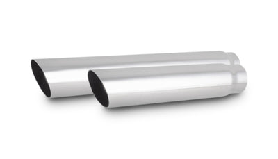 Vibrant 4in Round SS Truck/SUV Exhaust Tip (Single Wall Angle Cut) - 2.5in inlet 20in long