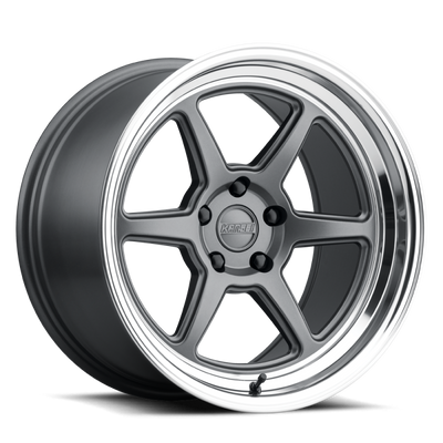 Kansei K14G Roku 18x8.5in / 5x100 BP / 35mm Offset / 73.1mm Bore - Grey and Machined Lip