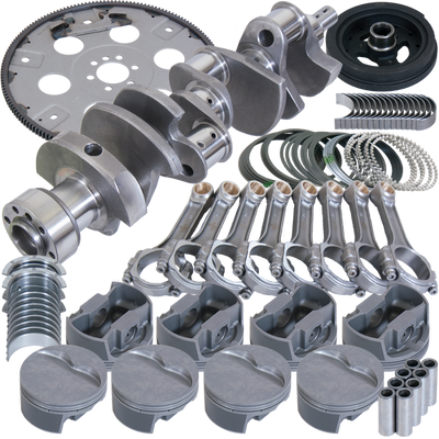 Eagle Chevy 350 1Pc 3.750in Crank 6.000in I-Beam Rods 4.060in Pistons 168 Tooth FP Balanced Assembly