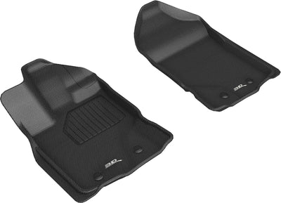 3D MAXpider 2019-2020 Ford Ranger Supercrew Kagu 1st & 2nd Row Floormats - Black