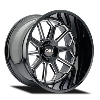 Cali Off-Road 9117 Auburn 22x12 / 6x139.7 BP / -51mm Offset / 106mm Hub Gloss Black Milled Wheel