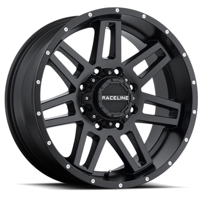 Raceline 931B Injector 16x8in / 6x139.7 BP / 0mm Offset / 106.1mm Bore - Satin Black Wheel