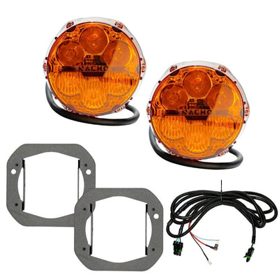 Nacho Lighting Jeep JL/JT Nacho SAE Only Plug N Play Fog Light Kit (Bumper Kit) - Amber