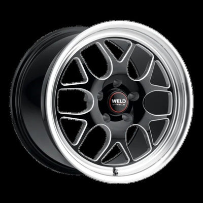 Weld Solana Drag 15x10 / 5x114.3 BP / ET22 / 6.36in BS / 78.1 Dia - Gloss Black Milled Wheel