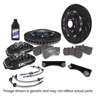 EBC Racing 07-13 BMW M3 (E90/E92/E82) Black Apollo-6 Calipers 380mm Rotors Front Big Brake Kit