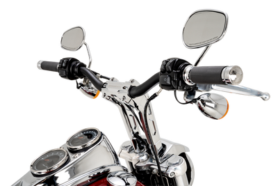 Performance Machine Phatbar H-Bar Assy, 9in Riser, 1-1/4in Bar, Int Wire, Gauge Mnt - Chrome