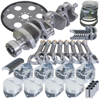 Eagle Chevy 350 1Pc 3.750in Crank 5.700in I-Beam Rods 4.000in Pistons 153 Tooth FP Balanced Assembly