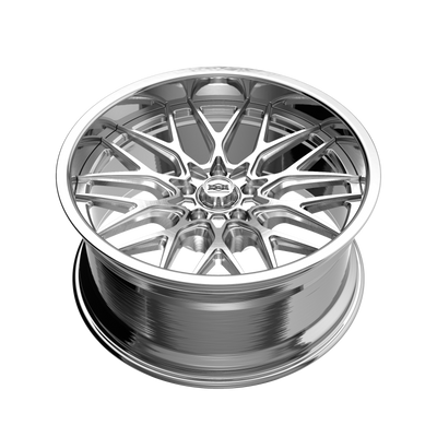 Ridler 681 22x10.5 / 5x127 BP / 10mm Offset / 83.82mm Hub Brushed w/ Polished Lip Wheel