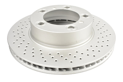 DBA 05-06 Porsche Boxster S (w/Iron Rotor) Coupe Front Right En-Shield OE Drilled Rotor