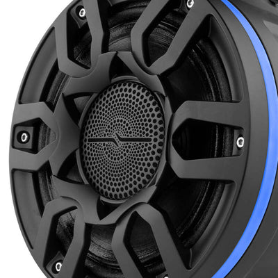DS18 Compact Pro Towers 8in 250 Watts RMS RGB LED Lights PRO-HY8.4B Included Cover Included White
