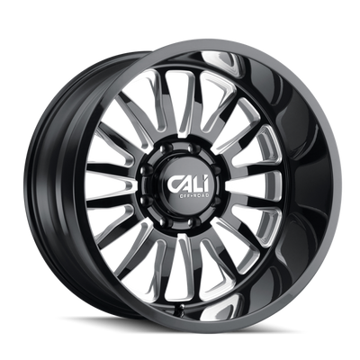 Cali Off-Road 9110 Summit 22x12 / 6x139.7 BP / -51mm Offset / 106mm Hub Gloss Black Milled Wheel