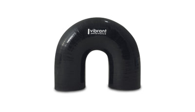 Vibrant 4 Ply Reinforced Silicone Elbow Connector - 1.25in ID x 5.50in Leg 180 Deg Elbow (Black)