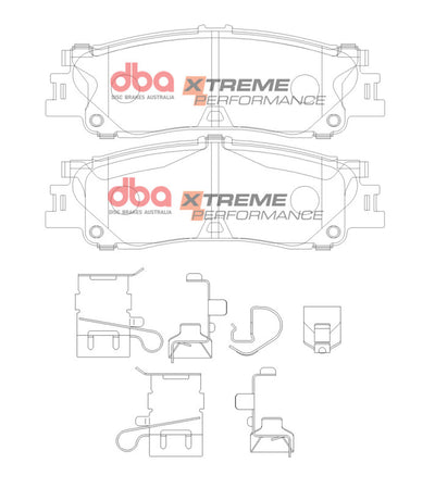 DBA 2022+ Toyota Landcruiser 300 Series XP Xtreme Performance Rear Brake Pads w/ Shims & Clips