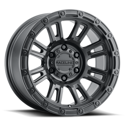 Raceline 956B Compass 17x9in / 5x127 BP / -12mm Offset / 78.1mm Bore - Satin Black Wheel
