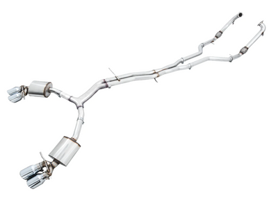AWE Tuning Audi B9 S5 Sportback Touring Edition Exhaust - Non-Resonated (Silver 102mm Tips)