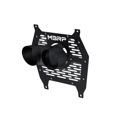 MBRP 24-25 Can-Am Maverick R Single Wall Angle Cut Dual 4-Inch Outlet Tip w/ Shield - Black