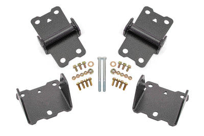 BMR 78-87 G-Body Motor Mount Kit Upper & Lower Solid - Black Hammertone