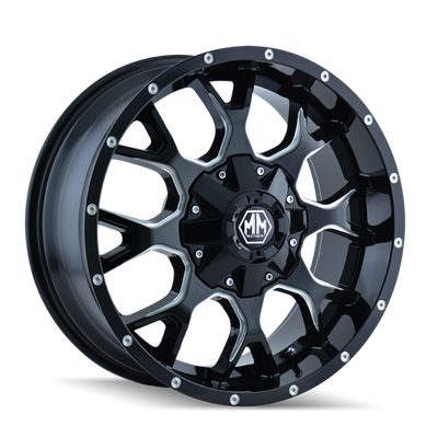 Mayhem 8015 Warrior 17x9 / 8x170 BP / 18mm Offset / 125.2mm Hub Gloss Black Milled Wheel