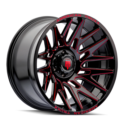 American Truxx AT1919 Evolution 22x12 / 8x165.1 BP / -44mm OS / 125.2mm Hub Gls Blk Prizm Red Wheel