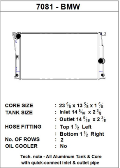 CSF BMW 2 Series (F22/F23) / BMW 3 Series (F30/F31/F34) / BMW 4 Series (F32/F33/F36) A/T Radiator