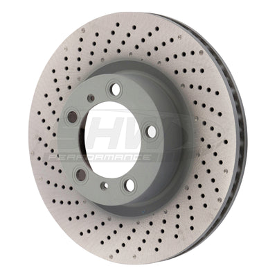 SHW 09-16 Porsche 911 Carrera w/o Ceramic Brake Left Front Drill-Dimp MB Brake Rotor (99735140101)