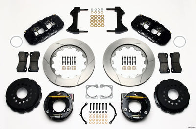 Wilwood AERO4 Rear P-Brake Kit 14.00in Chevy 12 Bolt-Spec 3.15in Bearing