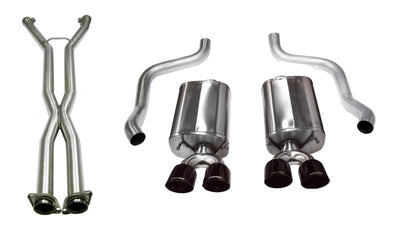 Corsa 2009-2013 Chevrolet Corvette C6 6.2L V8 Sport 2.5in. Cat-Back Dual Rear Exit with Twin 3.5in. Black PVD Pro-Series Tips