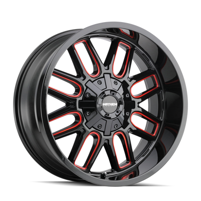 Mayhem 8107 Cogent 22x10 / 8x165.1 BP / -19mm Offset / 130.8mm Hub Black w/ Prism Red Wheel