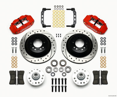 Wilwood Narrow Superlite 6R Front Hub & 1PC Rtr Kit 12.88in Drilled -Red 74-80 Pinto/Mustang II