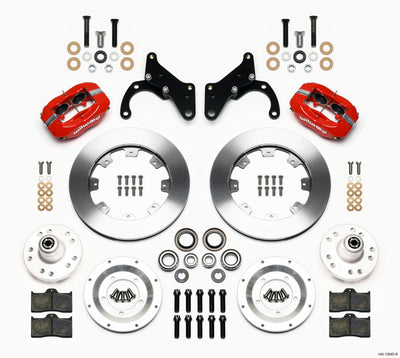 Wilwood Forged Dynalite Front Kit 12.19in Red 69-70 Impala Drum/Disc 69-82 Vette