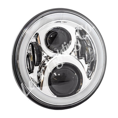 Letric Lighting 7in LED Chrome Full-Halo Indian