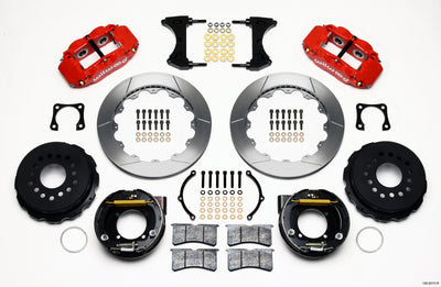 Wilwood Narrow Superlite 4R Rear P-Brk Kit 12.88in Red Chevy 12 Bolt-Spec 3.15in Bearing