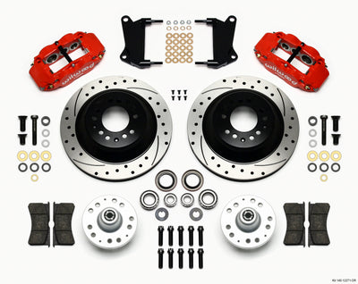Wilwood Narrow Superlite 6R Front Hub & 1PC Rtr Kit 12.88in Drilled -Red 67-69 Camaro 64-72 Nova