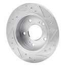 R1 89-93 Nissan Maxima Rear Left Drilled & Slotted Silver Brake Rotor