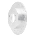 R1 91-94 Nissan NX Rear Right Drilled & Slotted Silver Brake Rotor