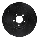 R1 03-05 Jaguar Vanden Plas Front Right Drilled & Slotted Black Brake Rotor
