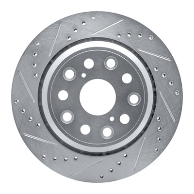 R1 07-17 Lexus LS460 Front & Rear Drilled & Slotted Silver Brake Rotor Set