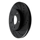 R1 19-25 Mazda 3 Front Right Drilled & Slotted Black Brake Rotor