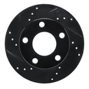 R1 80-91 Audi 5000S Rear Left Drilled & Slotted Black Brake Rotor