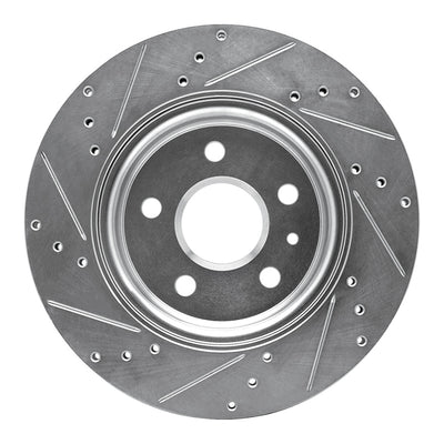 R1 16-25 Cadillac CT5 Front & Rear Drilled & Slotted Silver Brake Rotor Set
