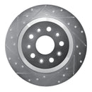 R1 18-25 Jeep Wrangler Rear Left Drilled & Slotted Silver Brake Rotor