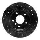 R1 96-02 BMW Z3 Rear Left Drilled & Slotted Black Brake Rotor