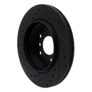 R1 01-06 BMW 330I Rear Right Drilled & Slotted Black Brake Rotor