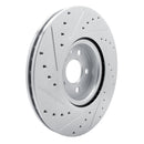 R1 17-25 Volvo S90 Front Right Drilled & Slotted Silver Brake Rotor