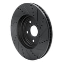 R1 01-06 Lexus LS430 Front Left Drilled & Slotted Black Brake Rotor