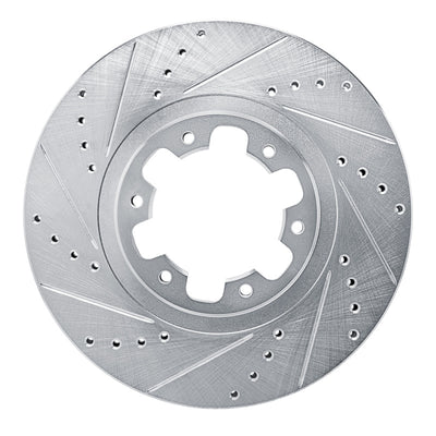 R1 98-04 Infiniti QX4 Front Left Drilled & Slotted Silver Brake Rotor