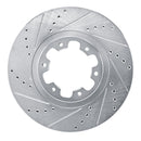 R1 98-04 Infiniti QX4 Front Left Drilled & Slotted Silver Brake Rotor